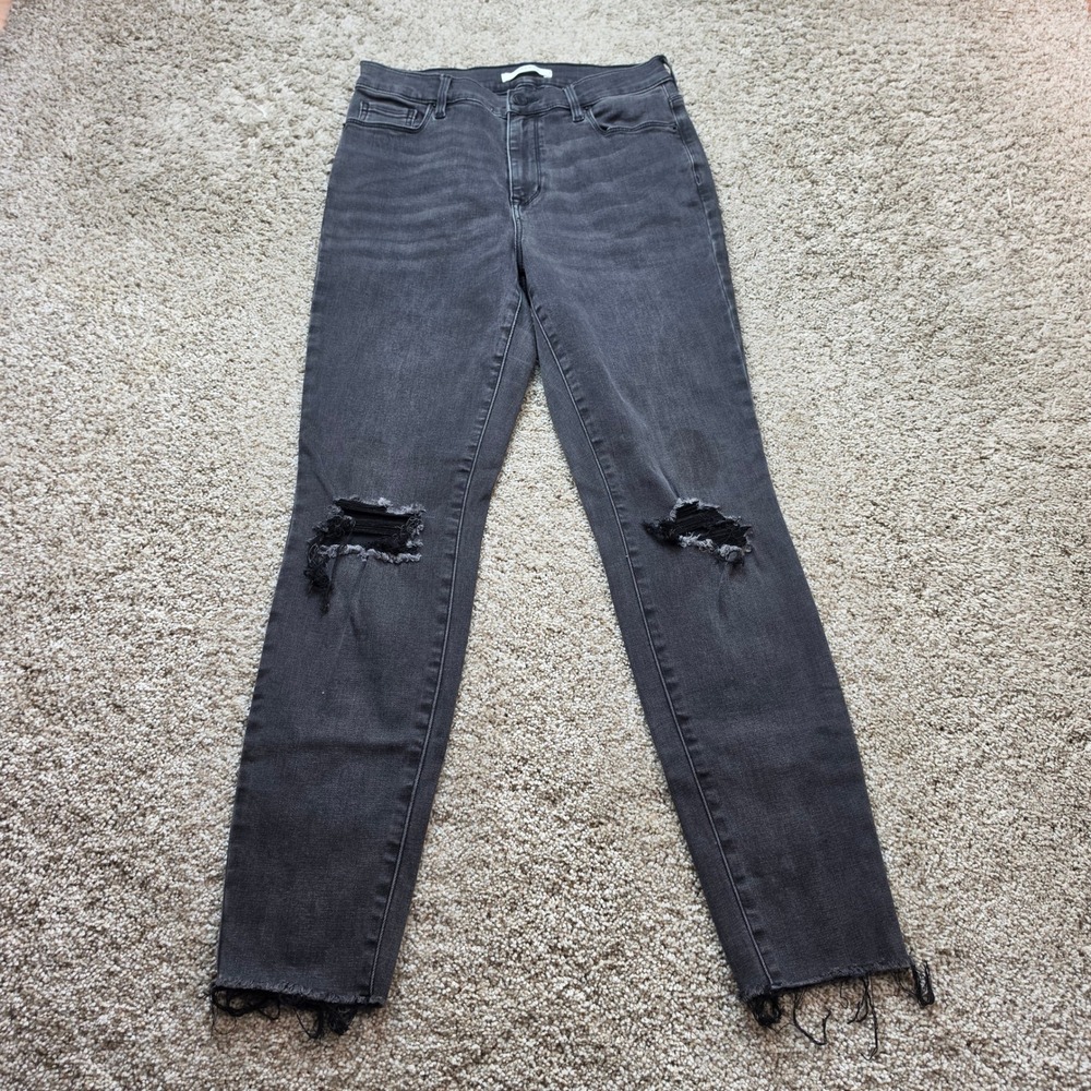 PacSun High Rise Jegging Womens 28 Black Distressed Raw Hem Skinny Jeans Casual
